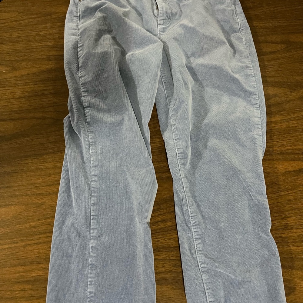 Talbots Blue Corduroy Pants Straight-Leg Casual